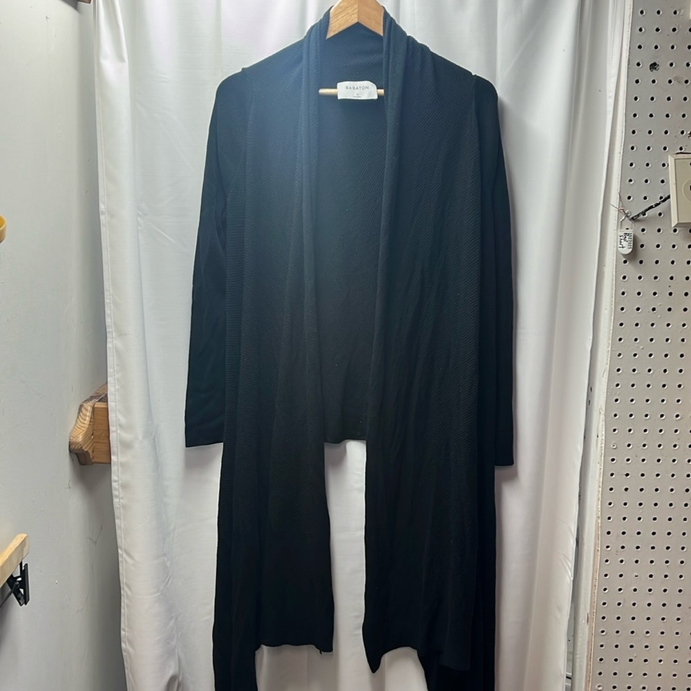 Babaton Black Lightweight Waterfall‎ Hi-Low Cardigan- M